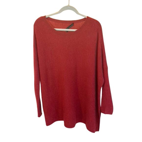 360 Cashmere Red Oversized Sweater, Size Medium - Picture 3 of 4